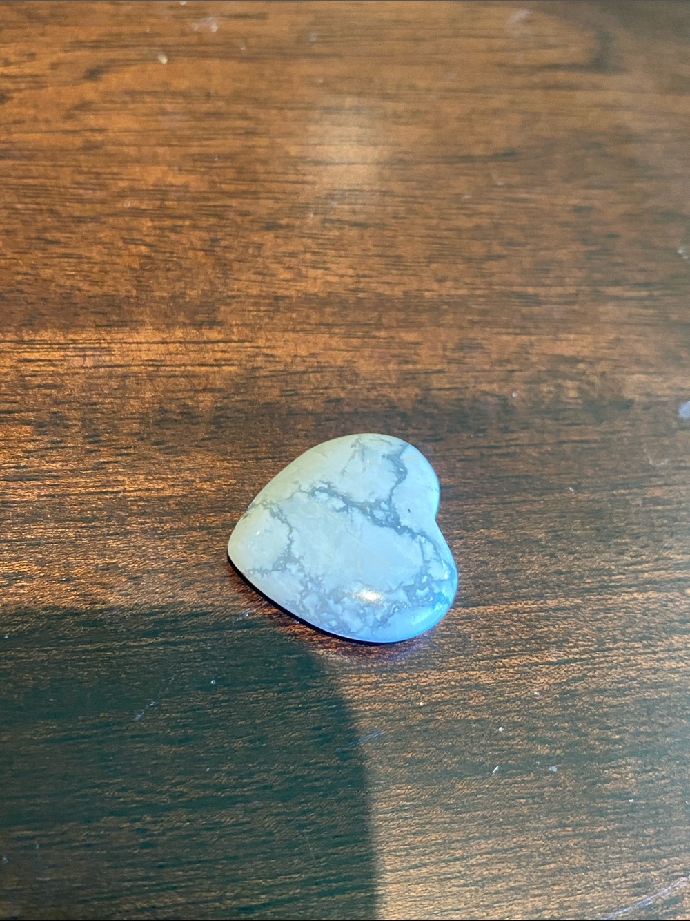 Heart Shaped White Howlite Pocket Stone